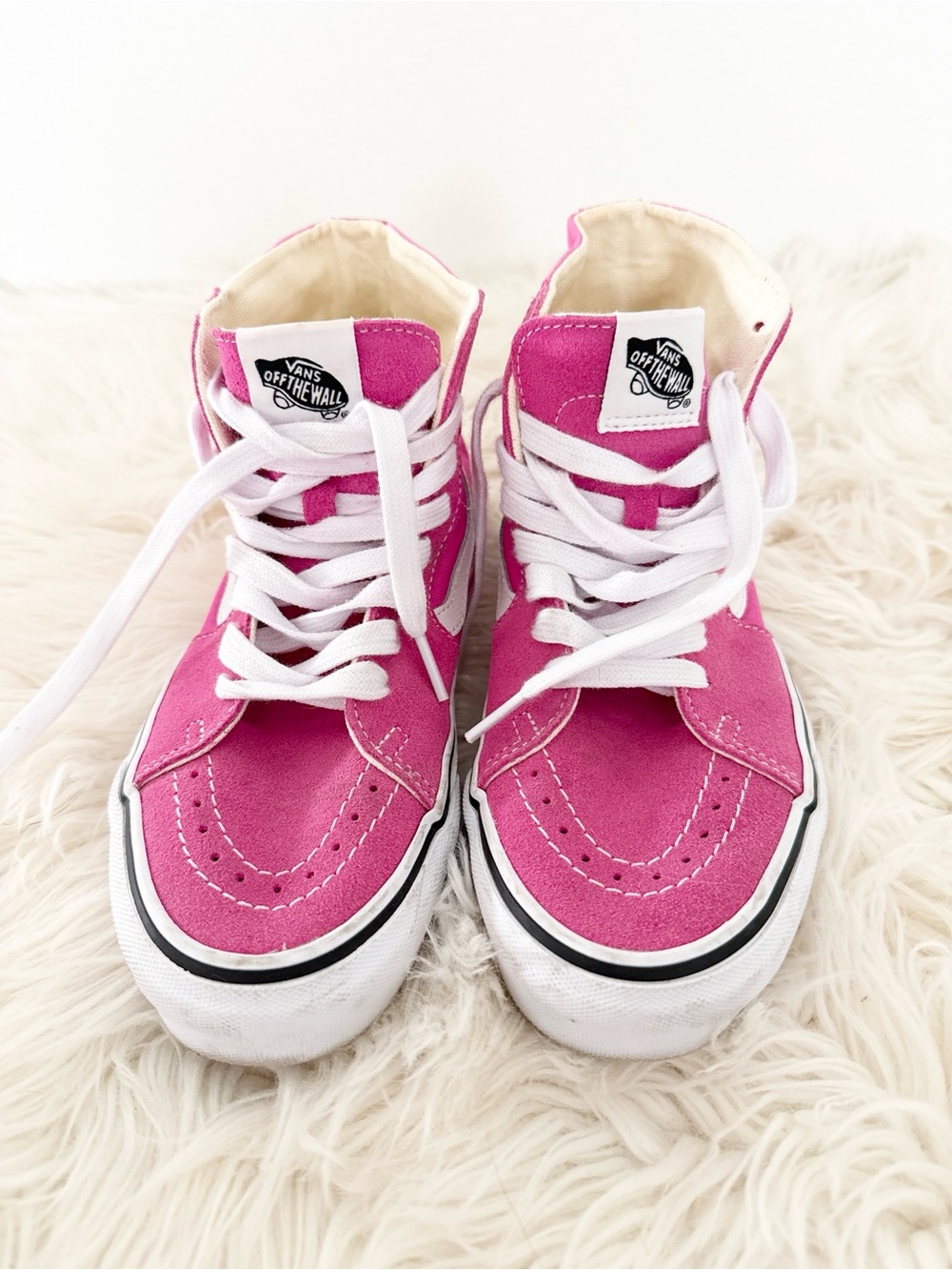 Vans High Top Sneakers Pink and White